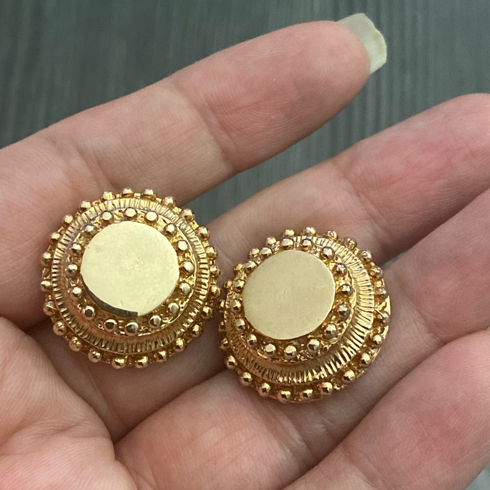 Dior Gold-Tone Round  cuff links